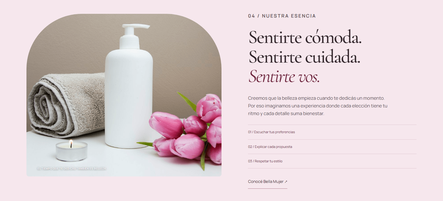 Bella Mujer — Sentirte cómoda. Sentirte cuidada. Sentirte vos. (desktop)