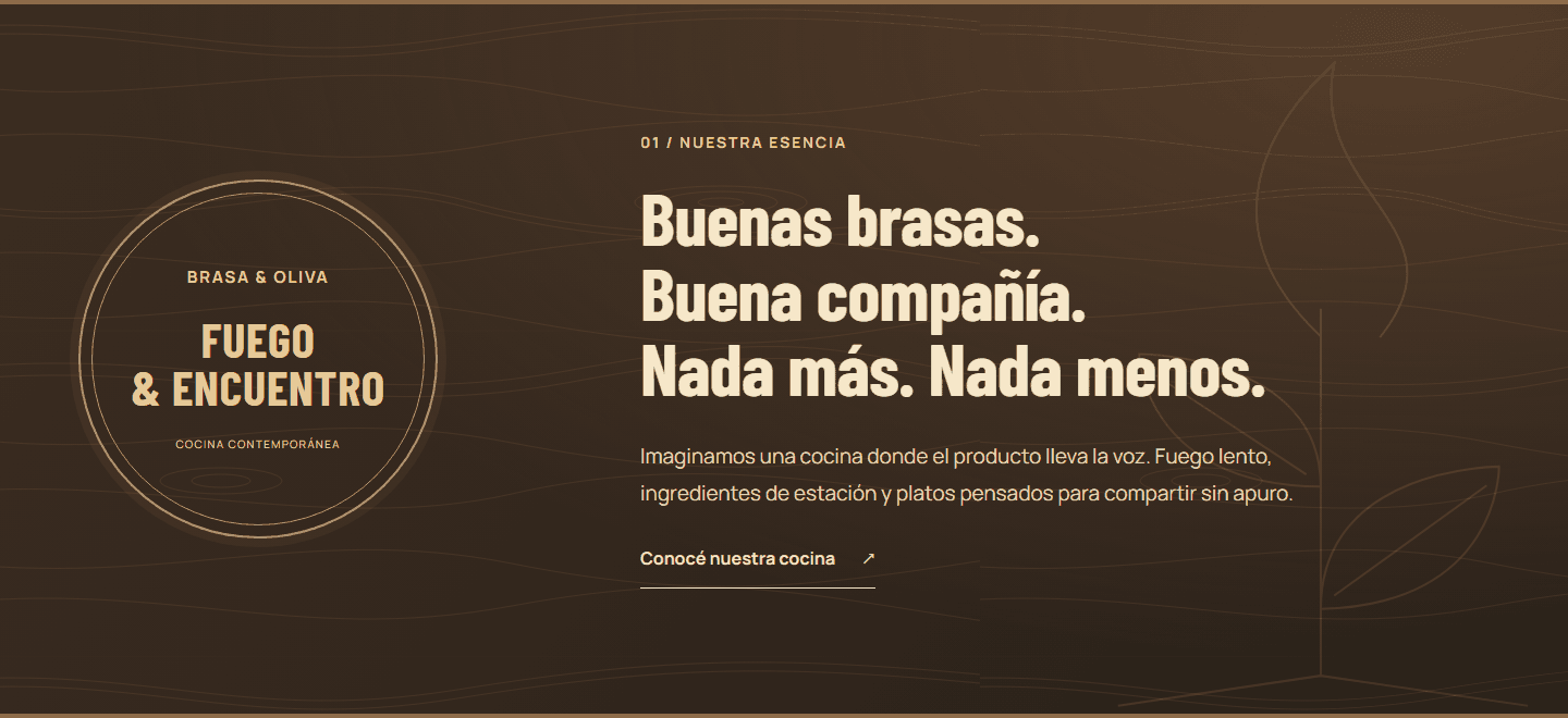 Brasa & Oliva — Buenas brasas. Buena compañía. Nada más. Nada menos. (desktop)