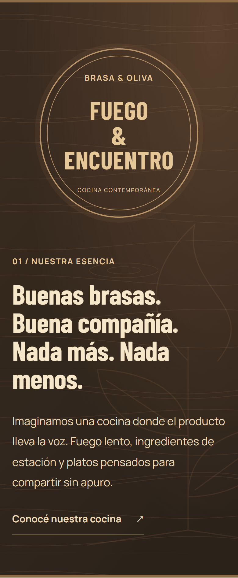Brasa & Oliva — Buenas brasas. Buena compañía. Nada más. Nada menos. (mobile)