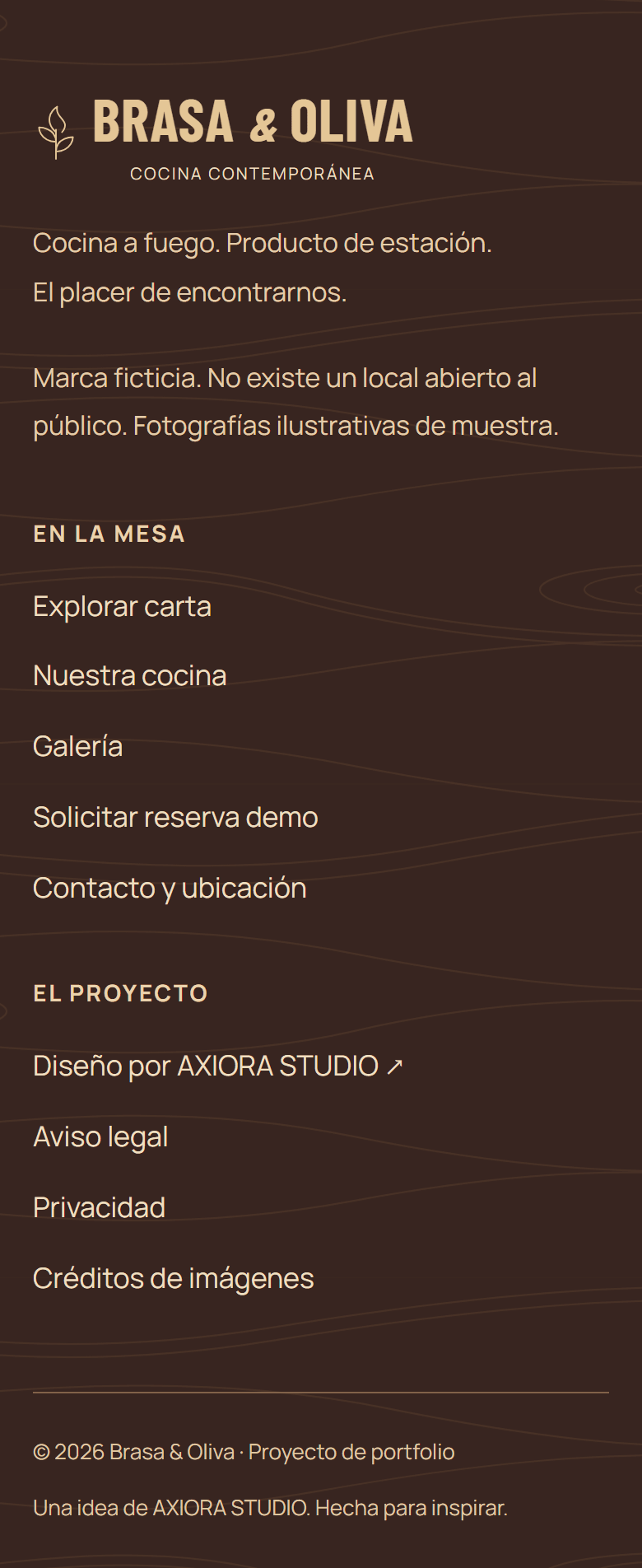 Brasa & Oliva — EN LA MESA (mobile)