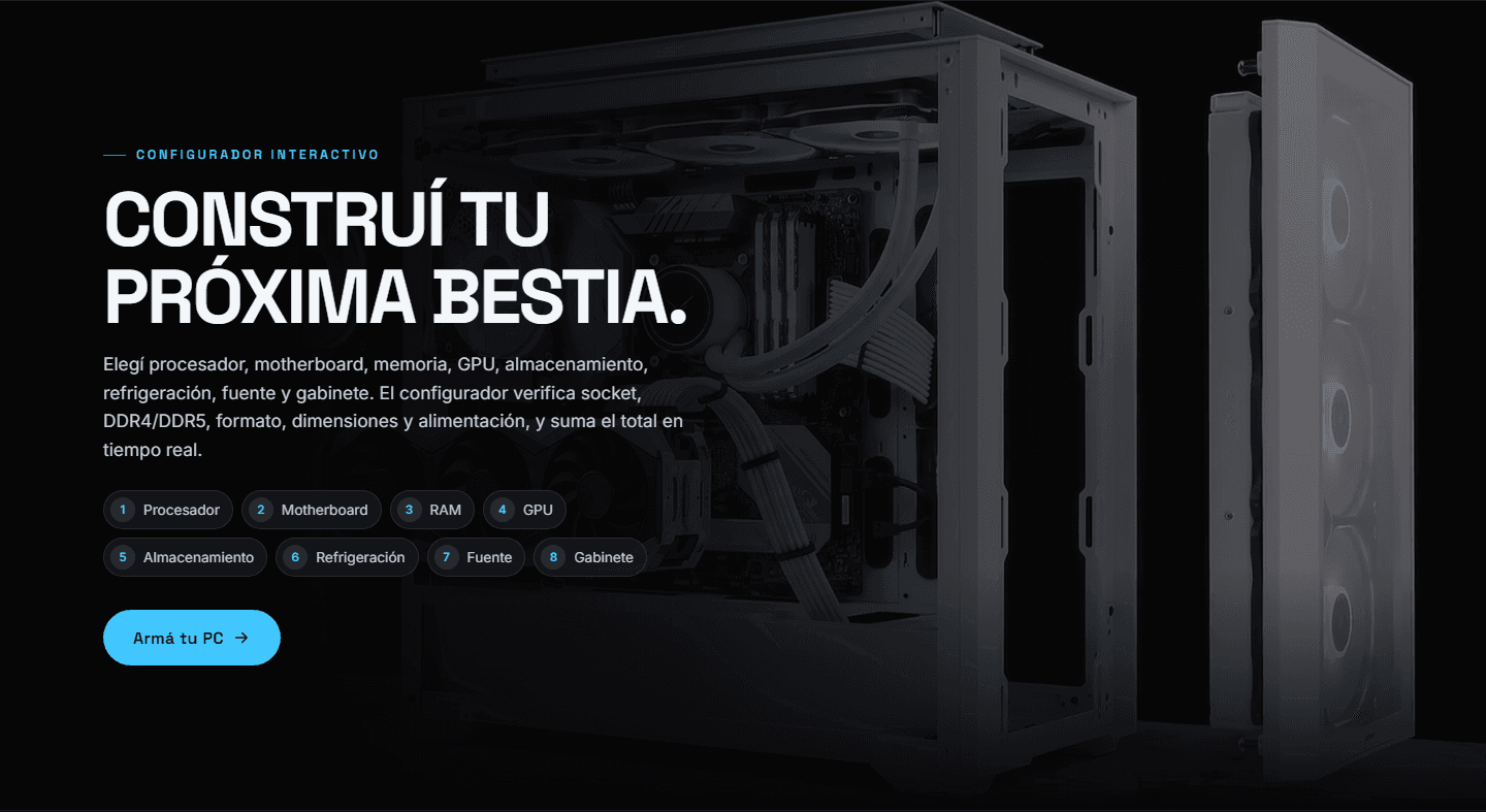 Gaming Elite: acceso al configurador Armá tu PC en desktop