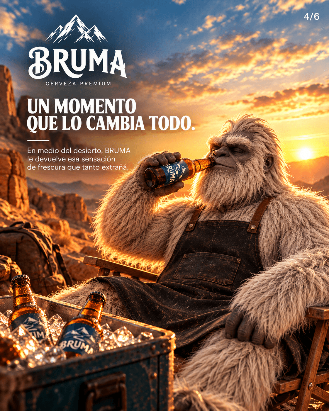 Revisión visual de BRUMA: personaje y producto con mayor continuidad de marca.